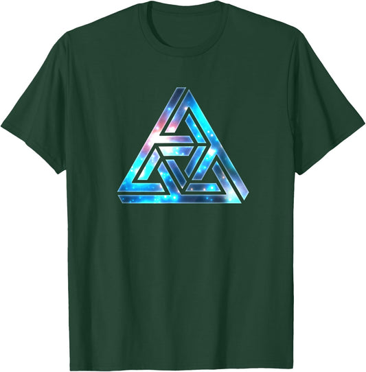 Impossible Triangle Optical Illusion Penrose Maths T-Shirt - T-Shirt | Forest