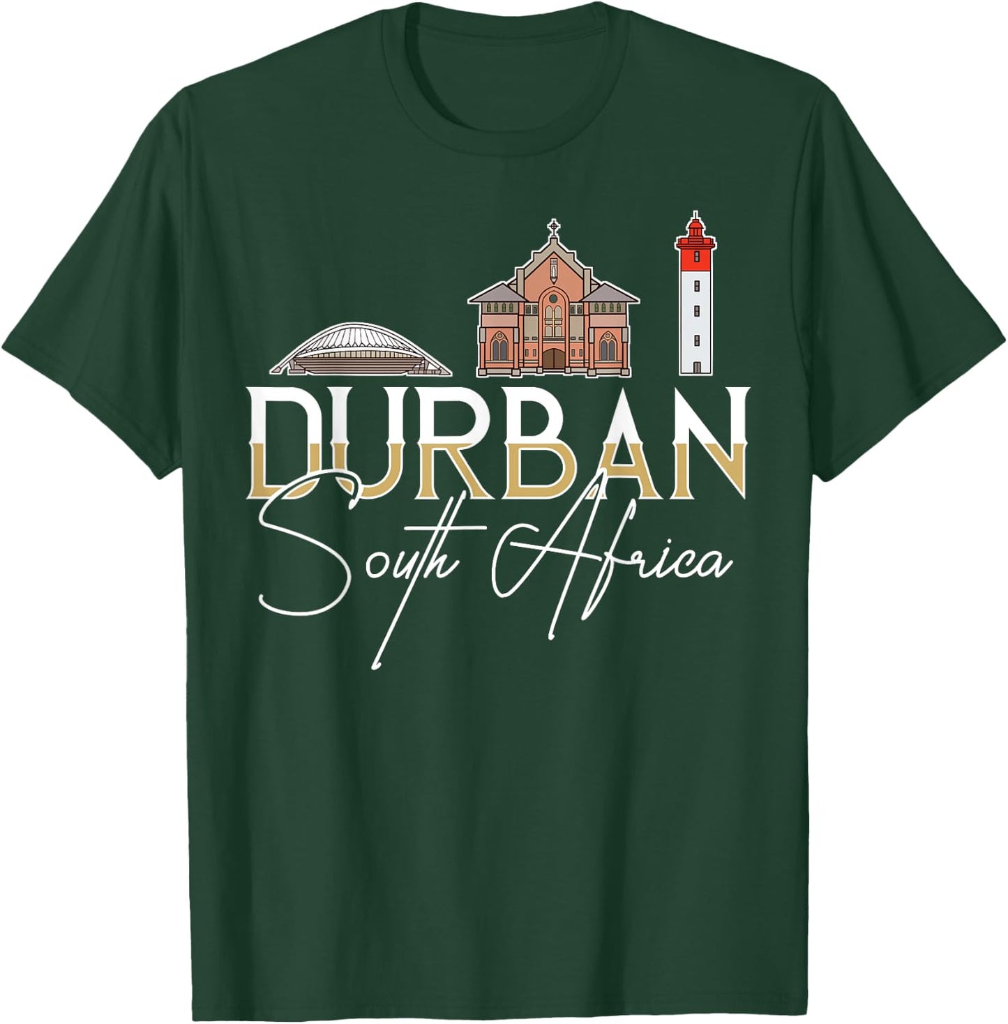 Durban South Africa City Skyline Map Travel T-Shirt - T-Shirt | Forest
