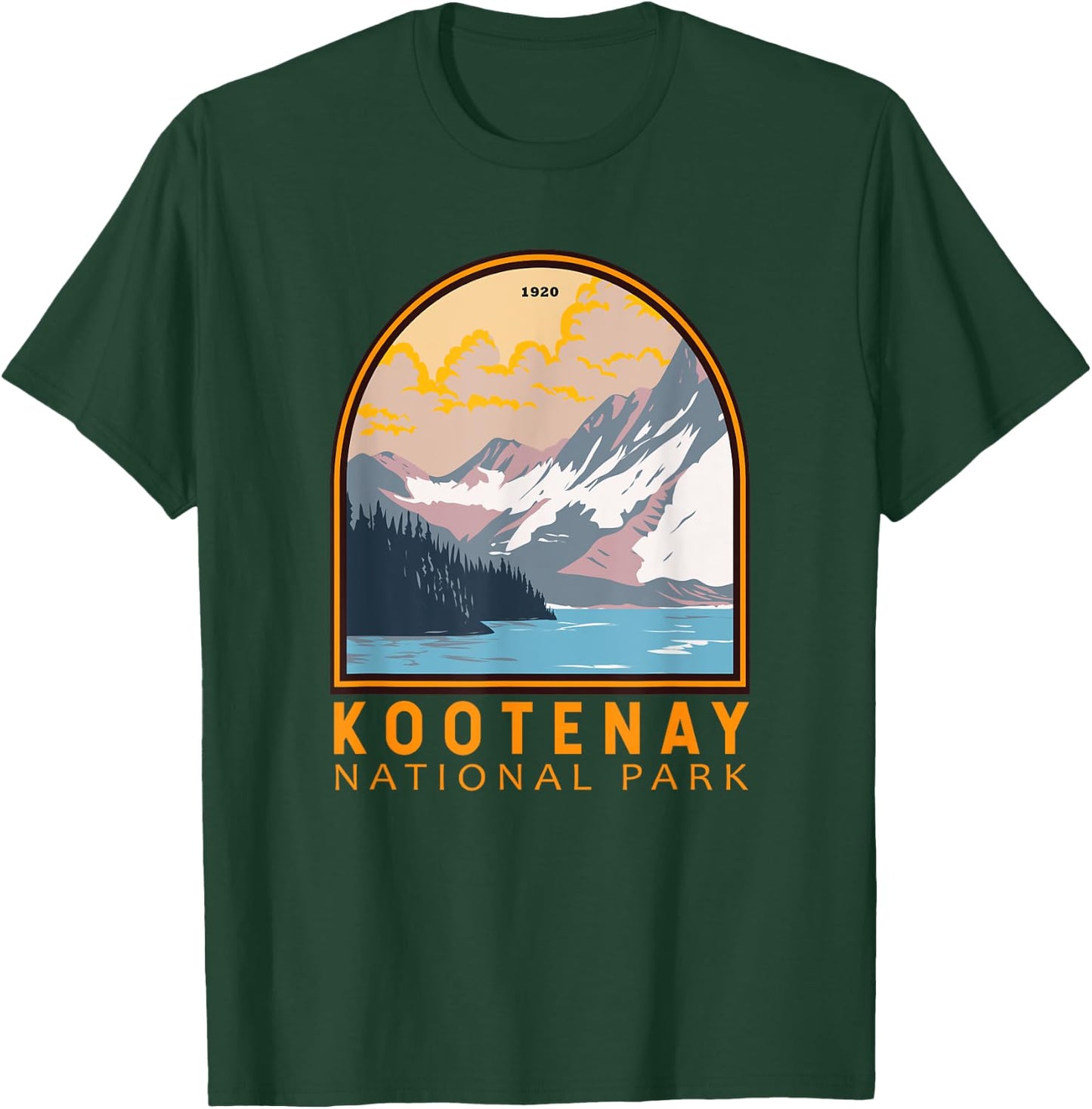 Kootenay National Park Canada Vintage Emblem T-Shirt - T-Shirt | Forest