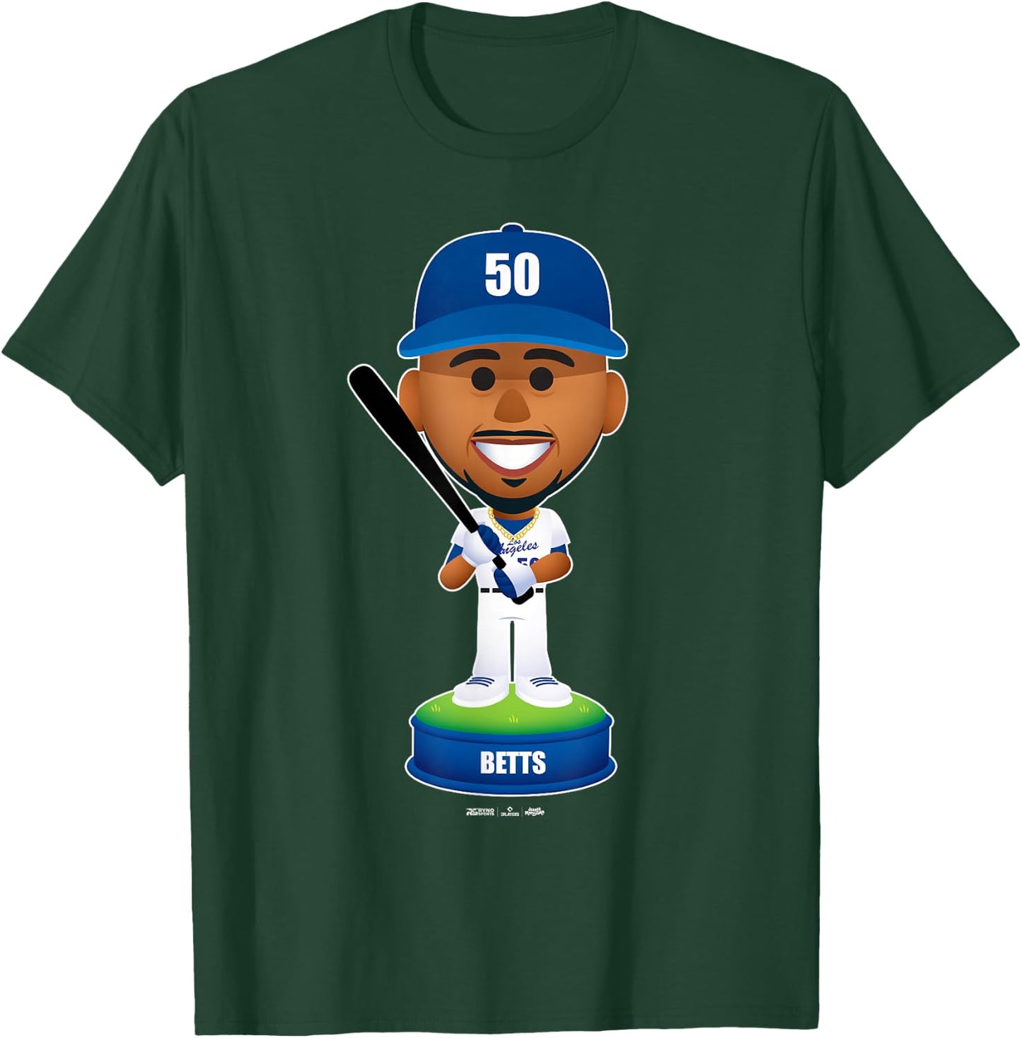 Mookie Betts Los Angeles Baseball Bobblehead MLBPA T-Shirt - T-Shirt | Forest