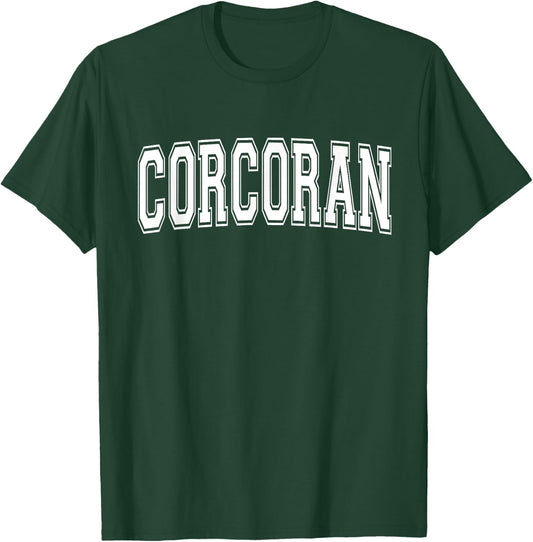 CORCORAN CA CALIFORNIA USA Vintage Sports Varsity Style T-Shirt - T-Shirt | Forest