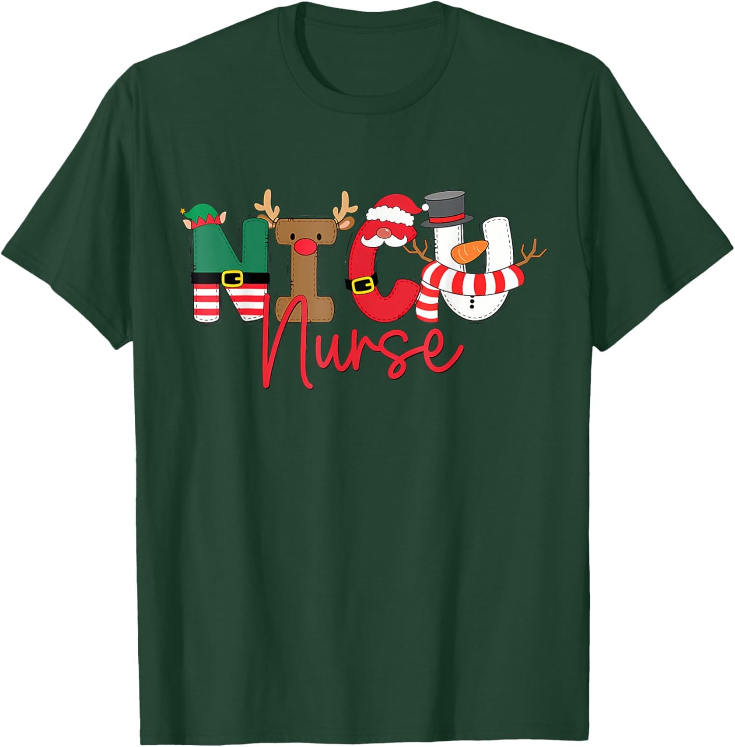 NICU Christmas Shirt NICU Nurse Xmas Party NICU Nursing T-Shirt - T-Shirt | Forest