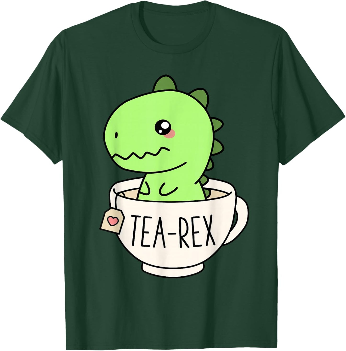 Tea-Rex Cute T-Rex Dinosaur Kawaii Funny Dino Pun T-Shirt - T-Shirt | Forest
