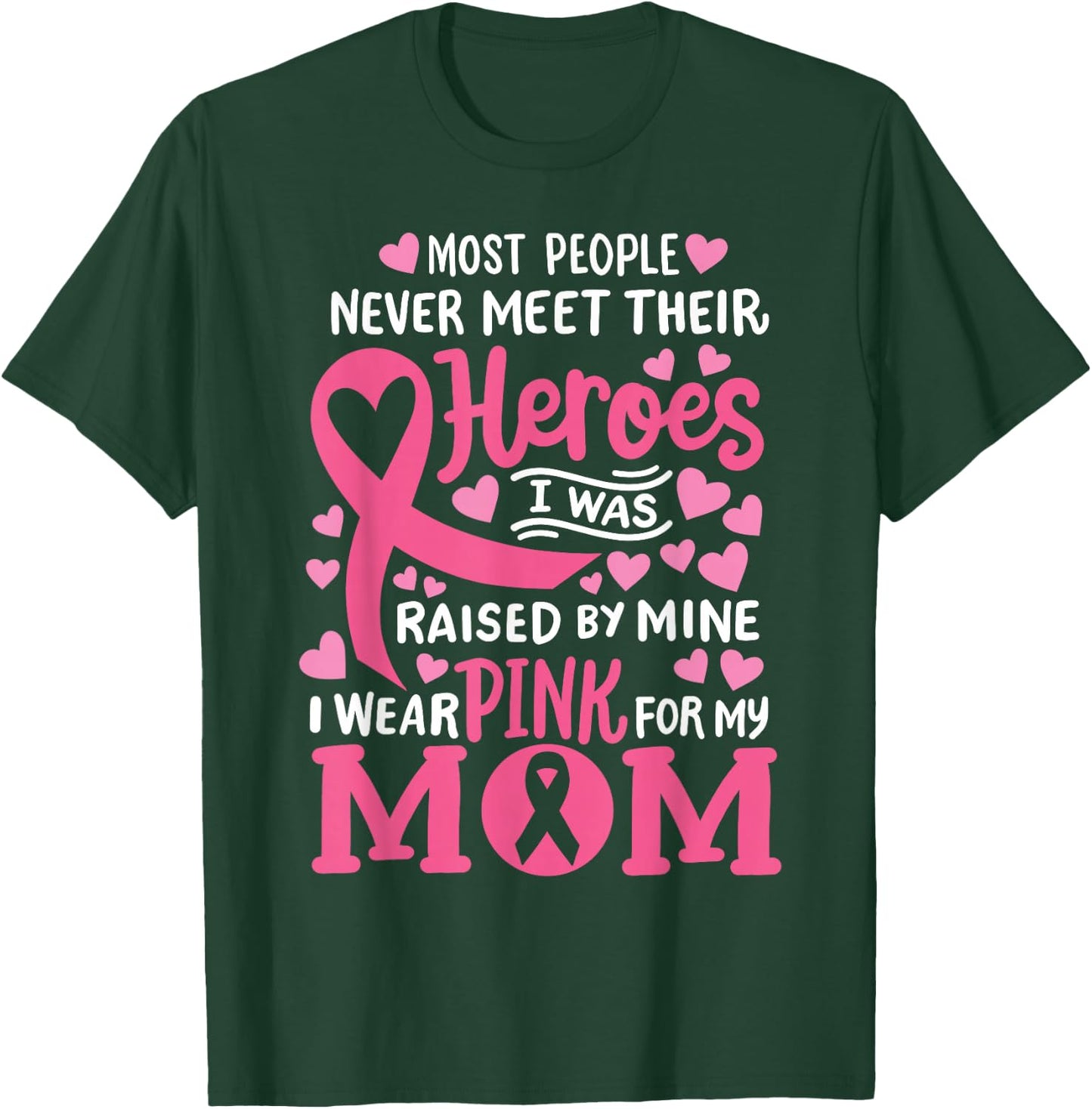 Breast Cancer Awareness Wear Pink For My Mom Support Kids T-Shirt - T-Shirt | Forest