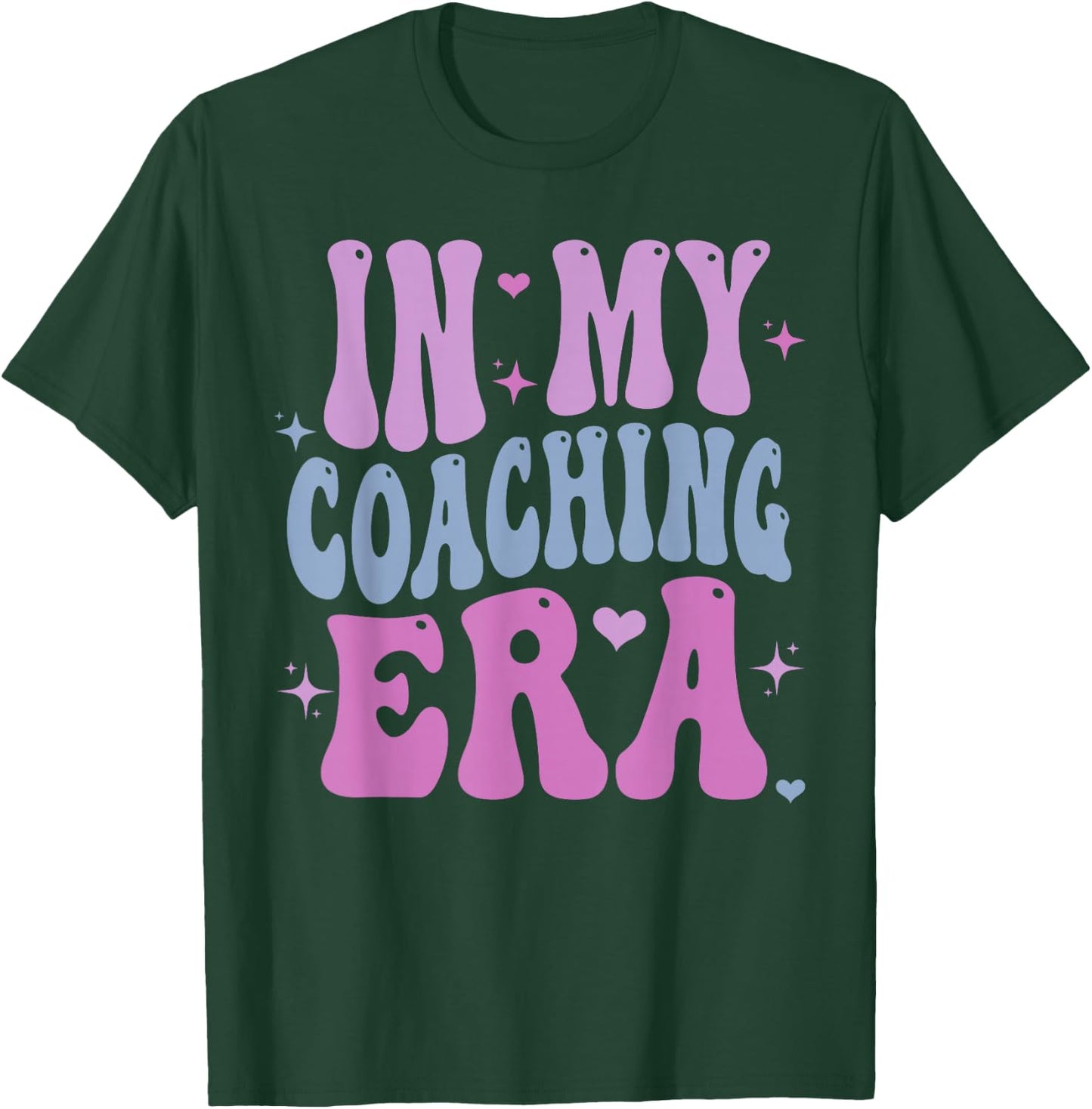Groovy Coaching, In My Coaching Era, Retro Sports Coach T-Shirt - T-Shirt | Forest