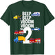 Beep Vroom I'm 2 Trucks Emergency Vehicles Theme Birthday T-Shirt - T-Shirt | Forest