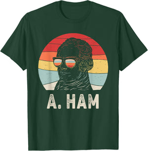 Vintage Retro Hamilton Wearing Sunglasses T-Shirt - T-Shirt | Forest