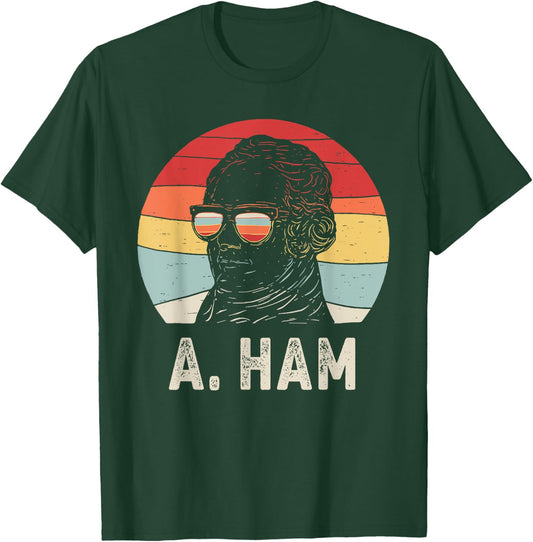 Vintage Retro Hamilton Wearing Sunglasses T-Shirt - T-Shirt | Forest