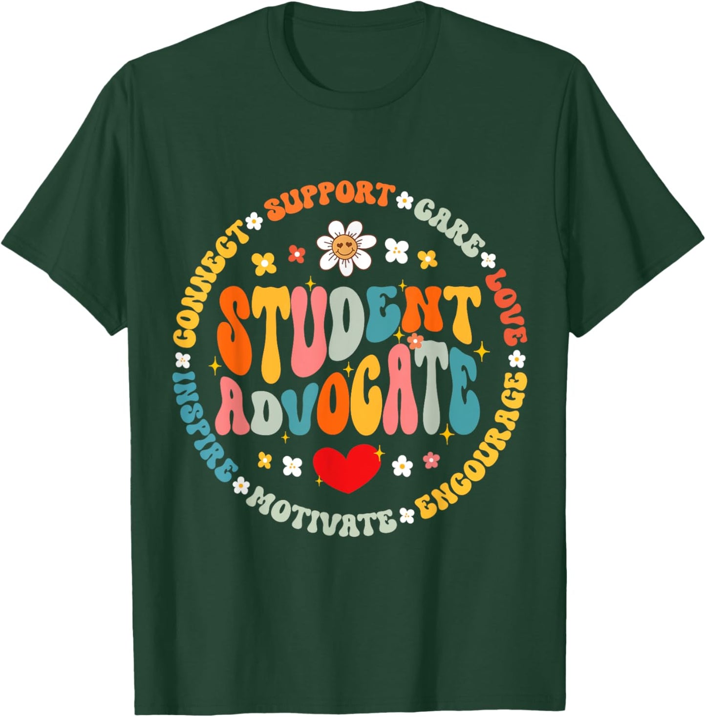 Groovy Student Advocate Appreciation Back to School T-Shirt - T-Shirt | Forest
