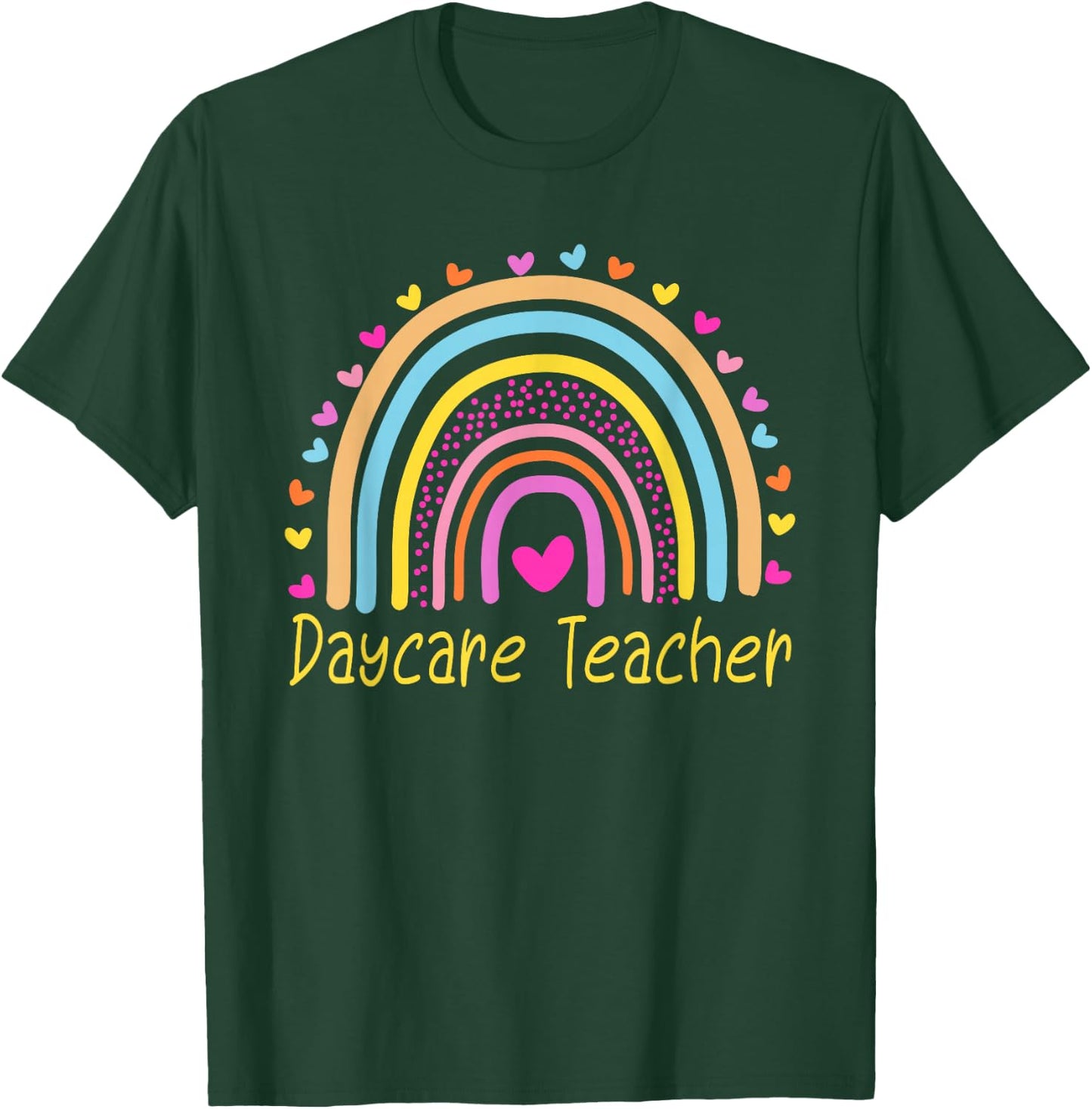 Childcare Daycare Teacher Provider Rainbow T-Shirt - T-Shirt | Forest