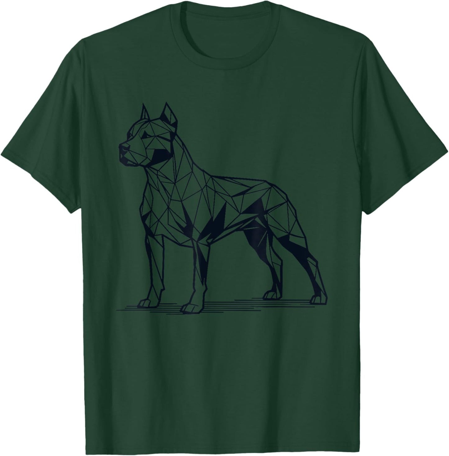 Geometric Line Art American Pit Bull Terrier Pittie APBT T-Shirt - T-Shirt | Forest