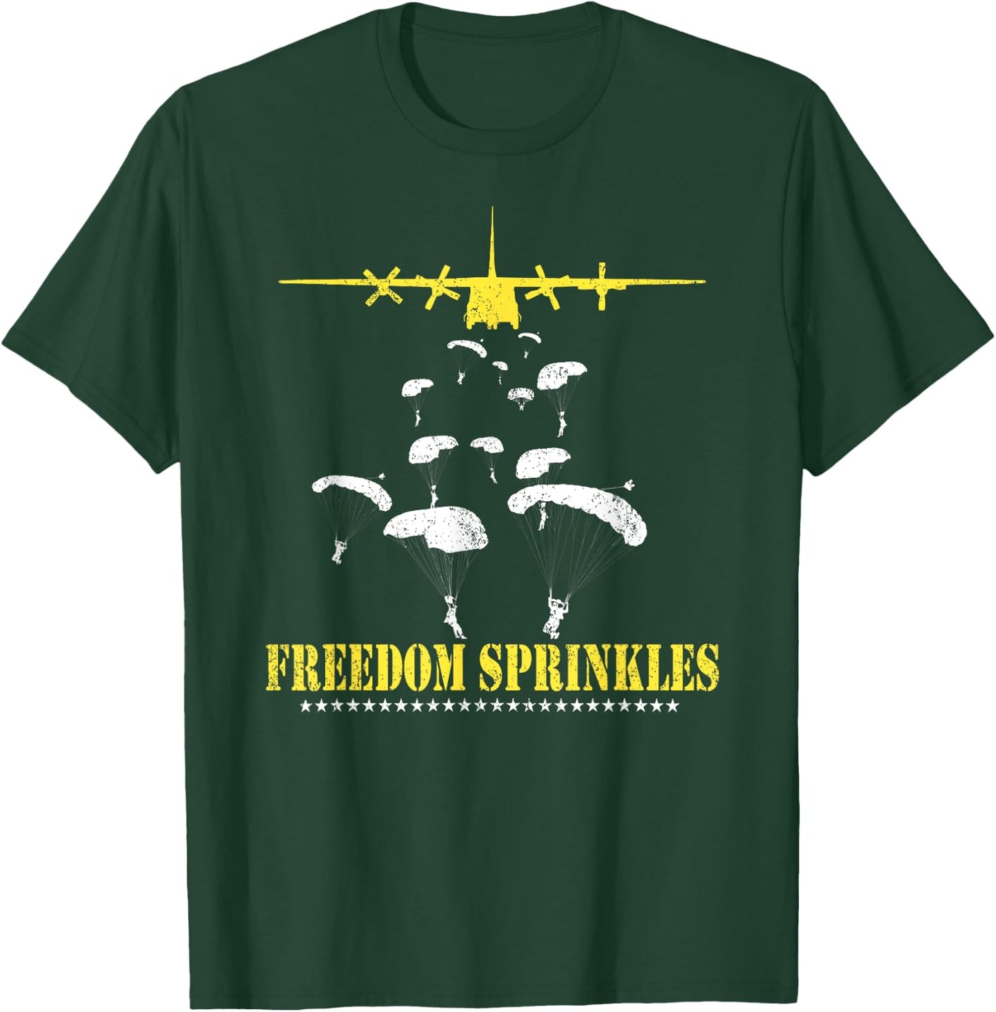 Army Paratrooper Freedom Sprinkles 82nd 101st Airborne T-Shirt - T-Shirt | Forest