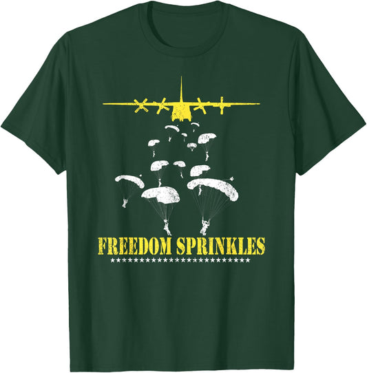 Army Paratrooper Freedom Sprinkles 82nd 101st Airborne T-Shirt - T-Shirt | Forest