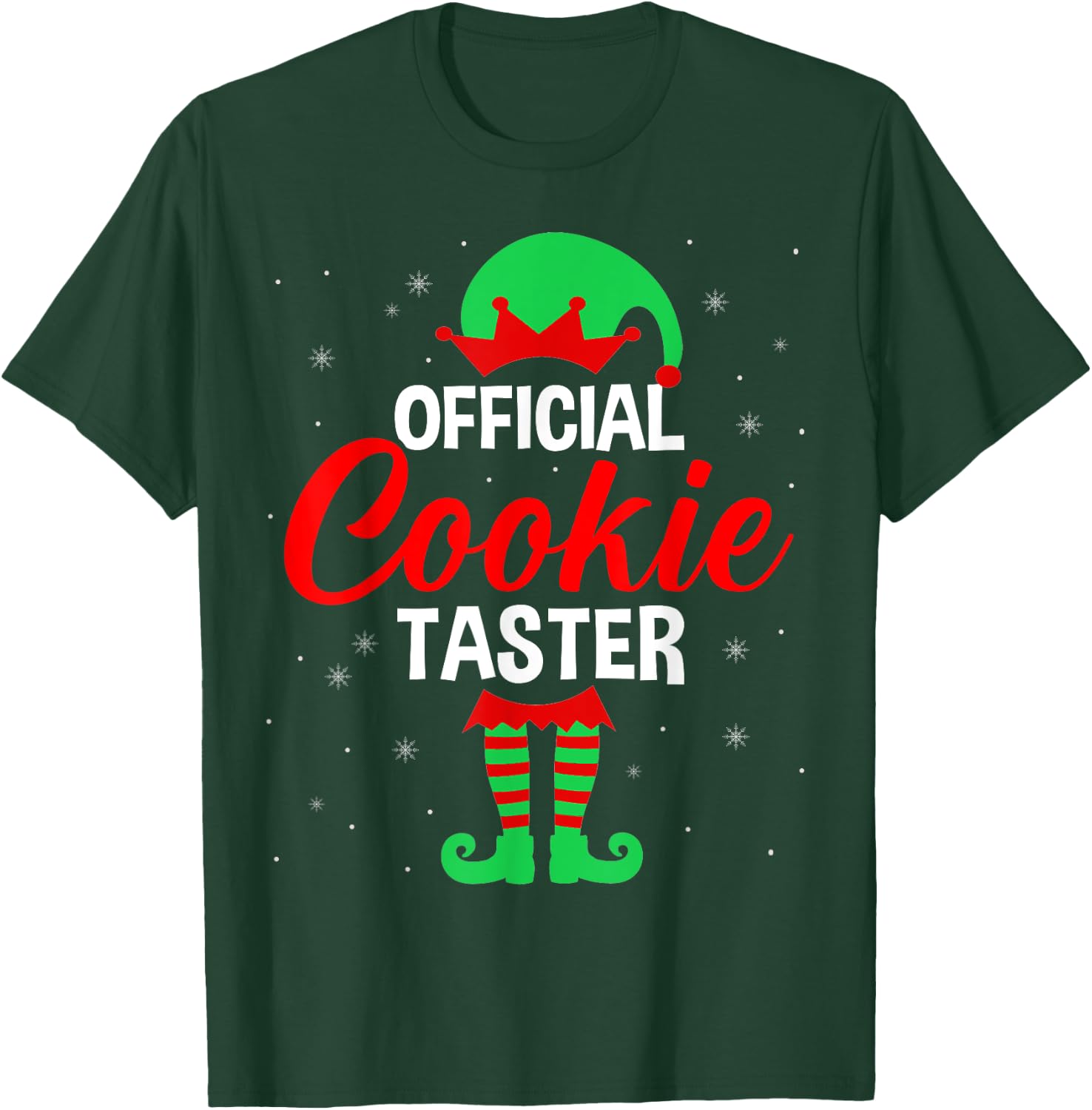 Official Cookie Taster Christmas Elf Lover Matching Family T-Shirt - T-Shirt | Forest