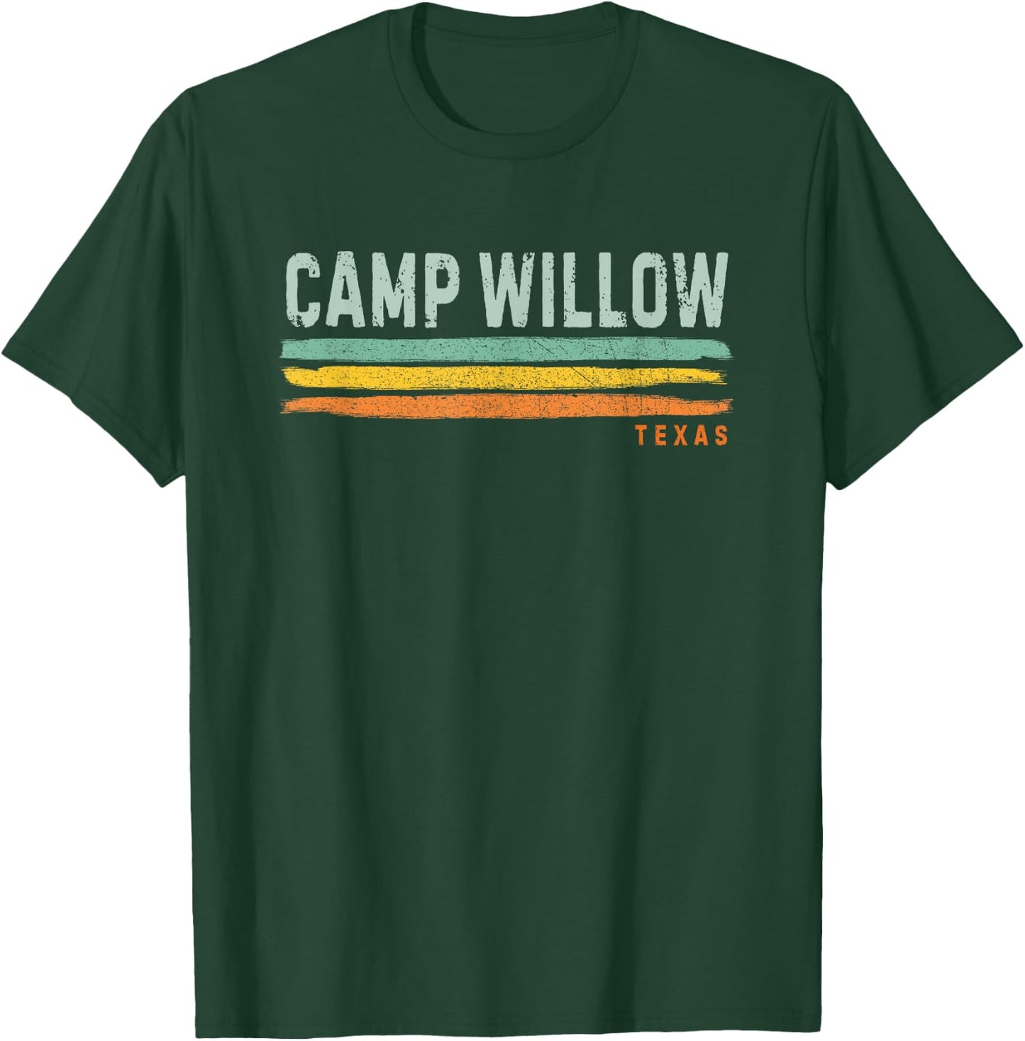 Vintage Stripes Camp Willow TX T-Shirt - T-Shirt | Forest