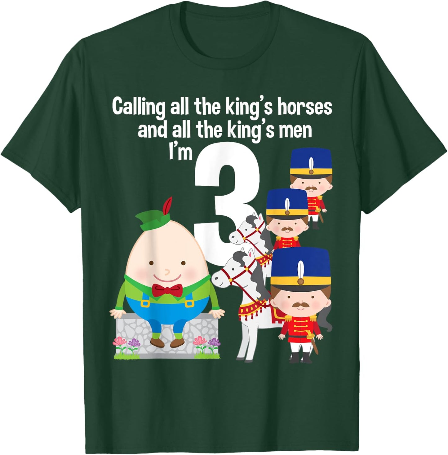 Toddler Kids Humpty Dumpty 3rd Birthday Party Nursery Song T-Shirt - T-Shirt | Forest
