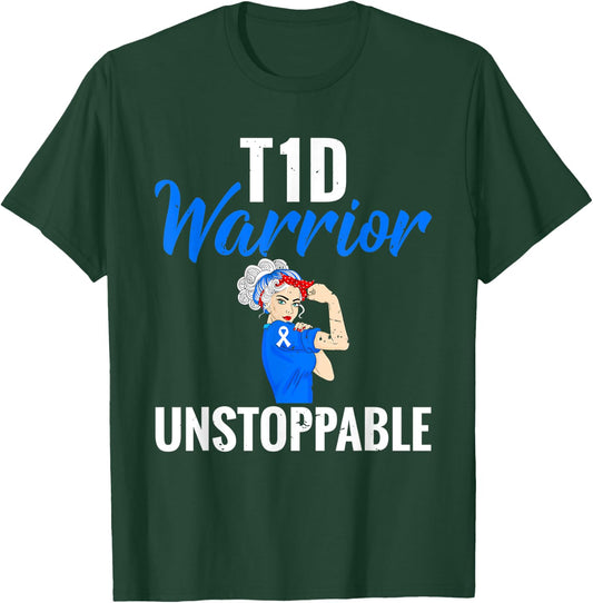 Funny Retro Diabetes Warrior T-Shirt - T-Shirt | Forest