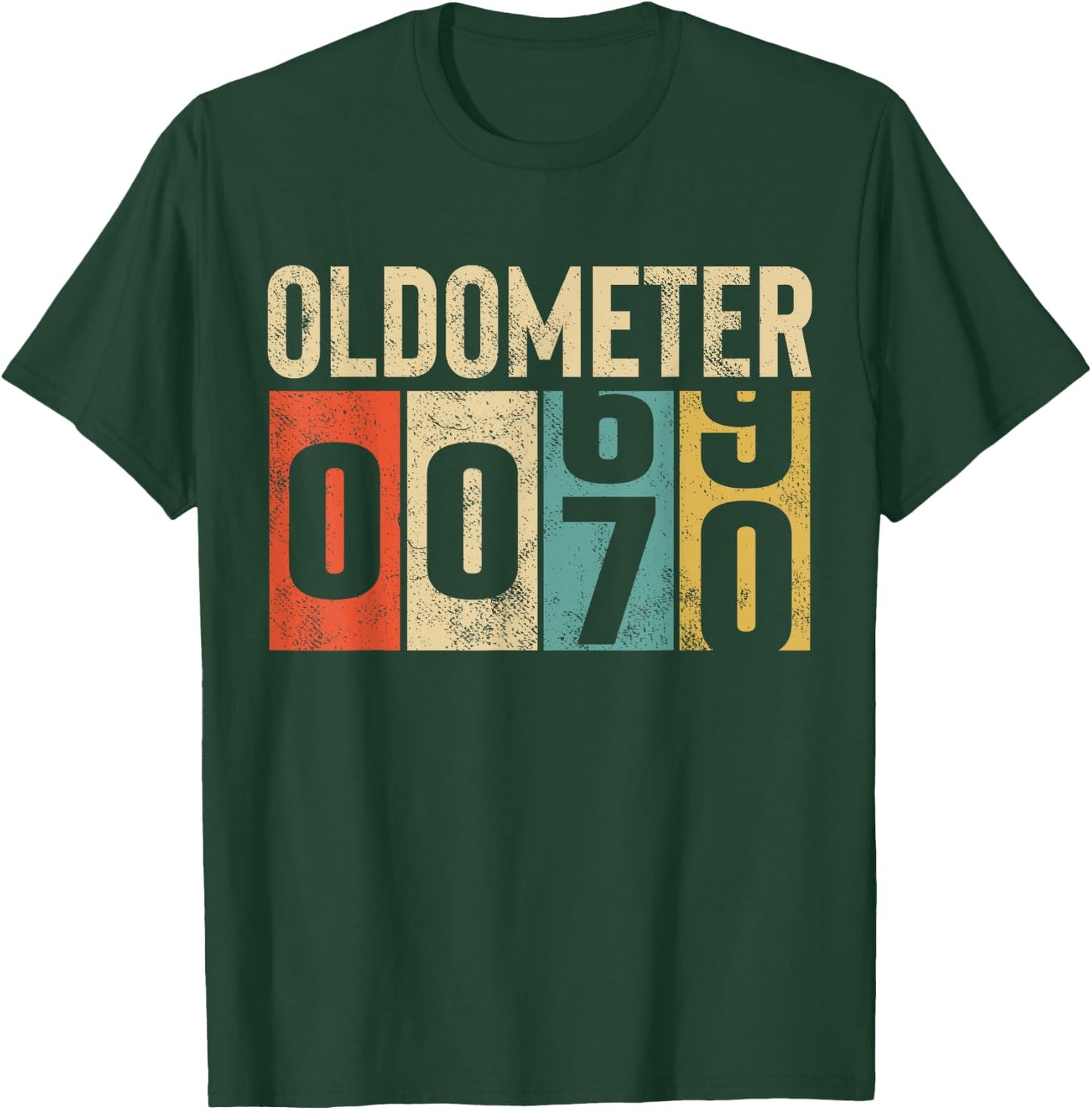 Funny 70 Years Old Oldometer Vintage 70th Birthday Odometer T-Shirt - T-Shirt | Forest