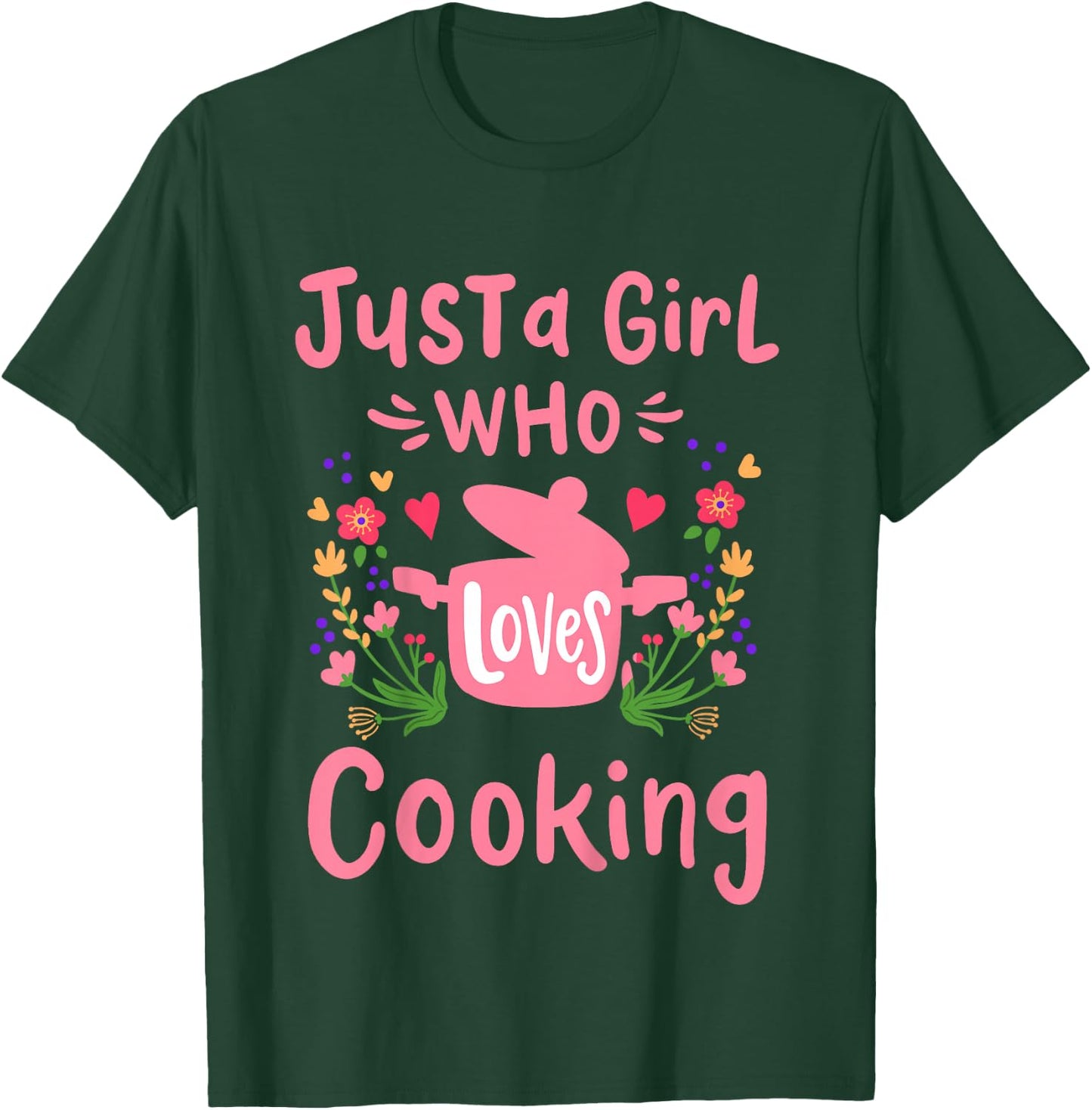 Kids Cook Chef Just A Girl Who Loves Cooking Gift T-Shirt - T-Shirt | Forest
