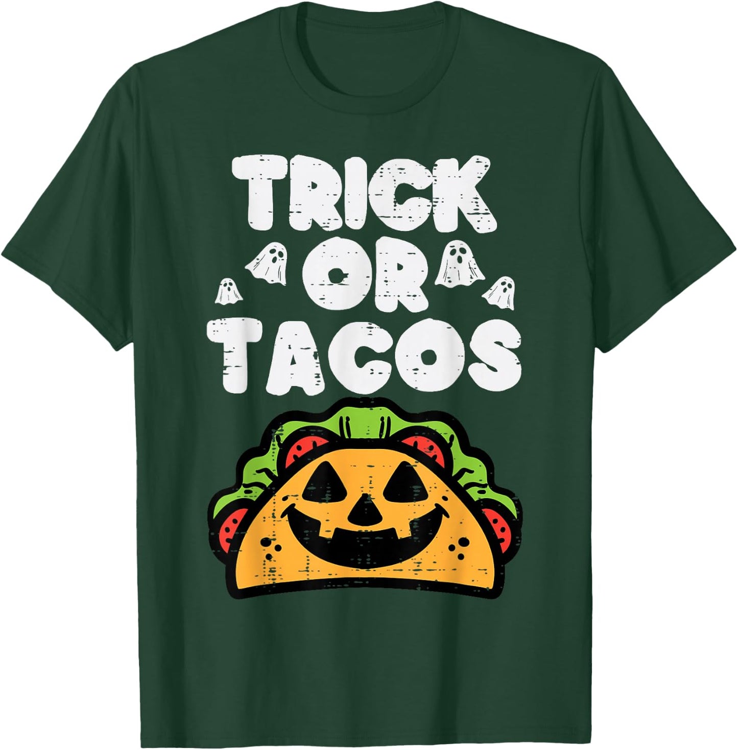 Halloween Trick Or Tacos Mexican Food Costume Men Women Kids T-Shirt - T-Shirt | Forest