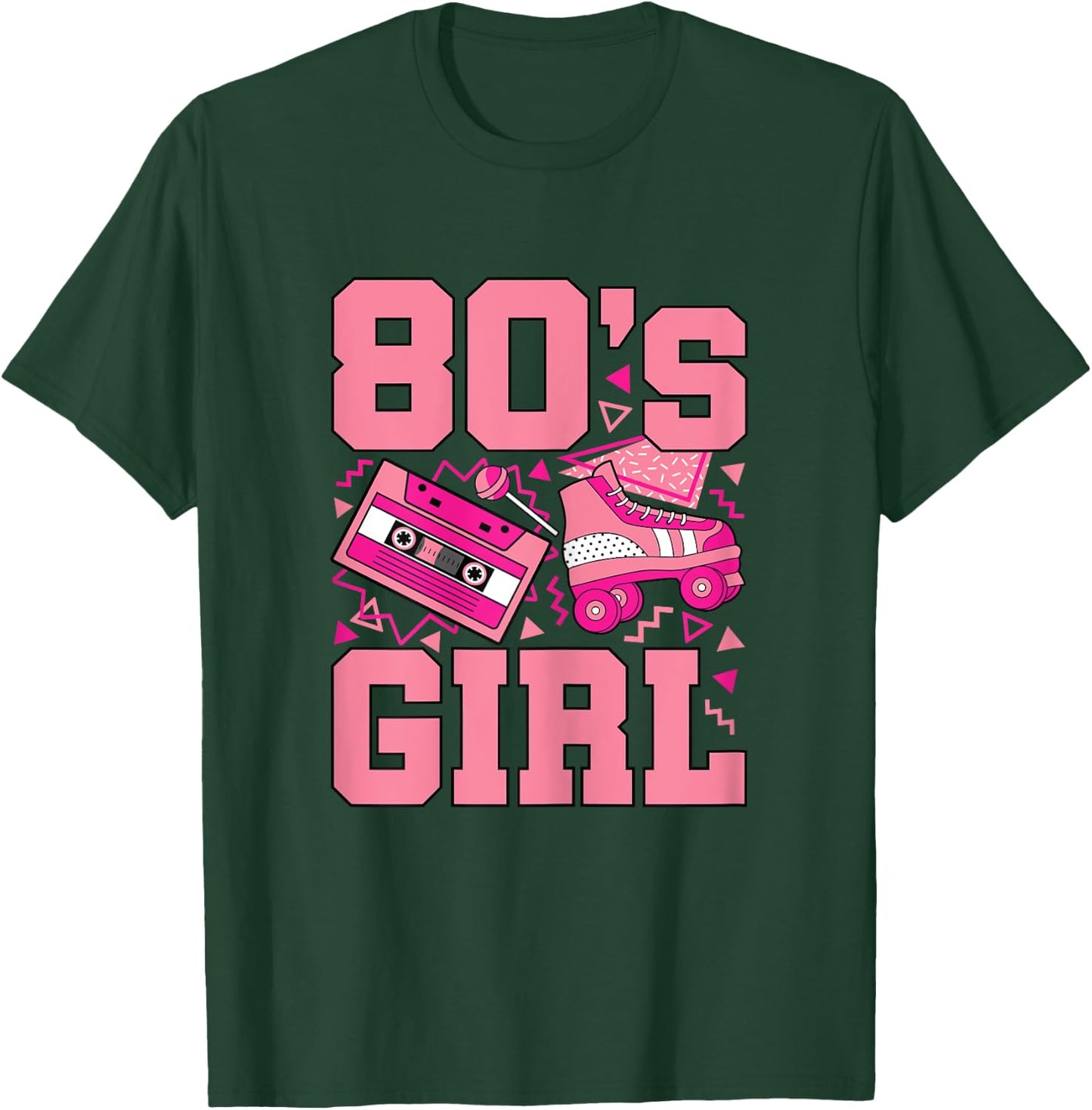 Funny 80's Girl 80s Outfit Retro Party Women Girls Kids T-Shirt - T-Shirt | Forest