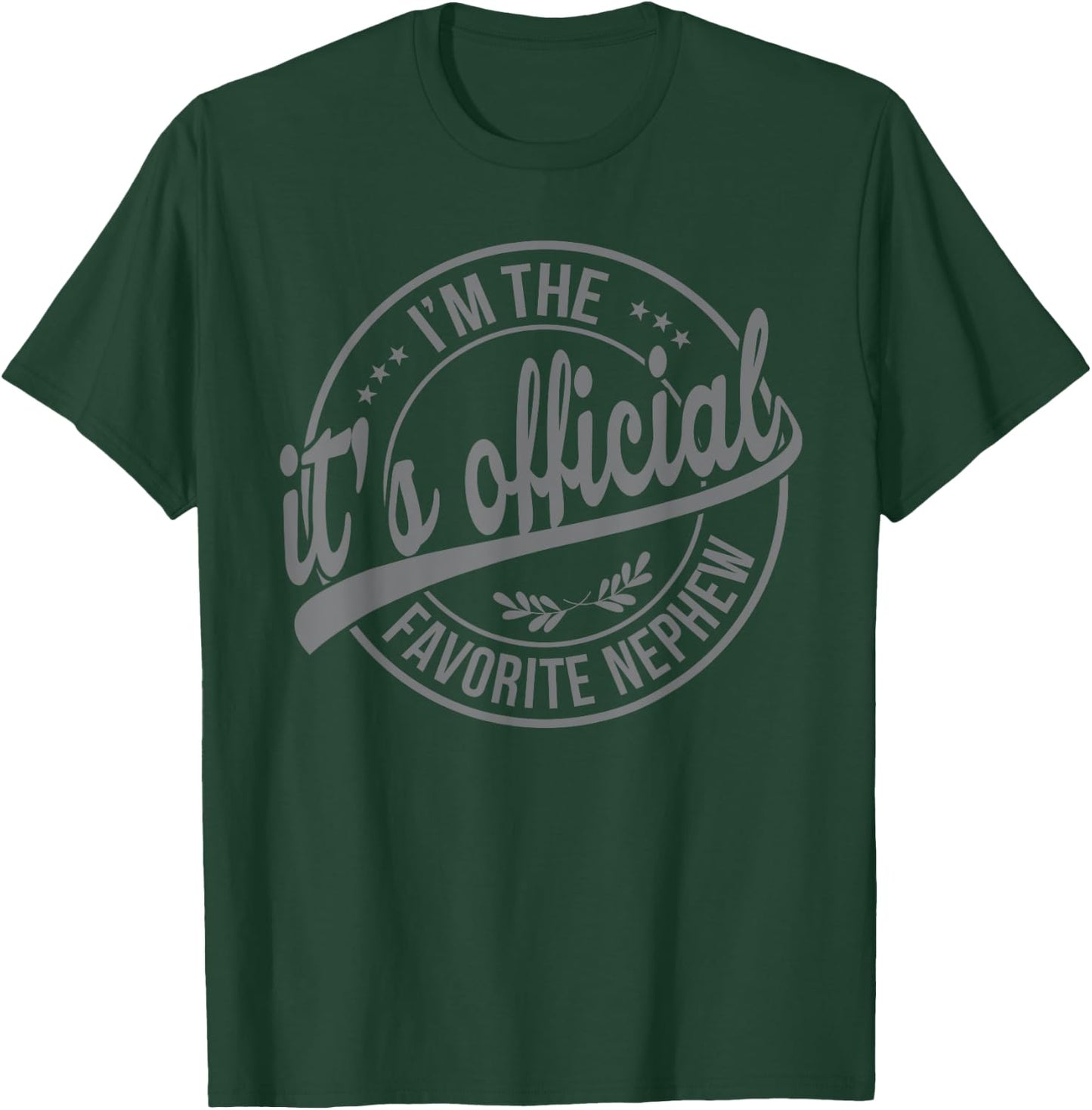 Its Official I'm The Favorite Nephew Black , Men's, , Small, Short Sleeve, Modern Classic, Letter Print T-Shirt - T-Shirt | Forest