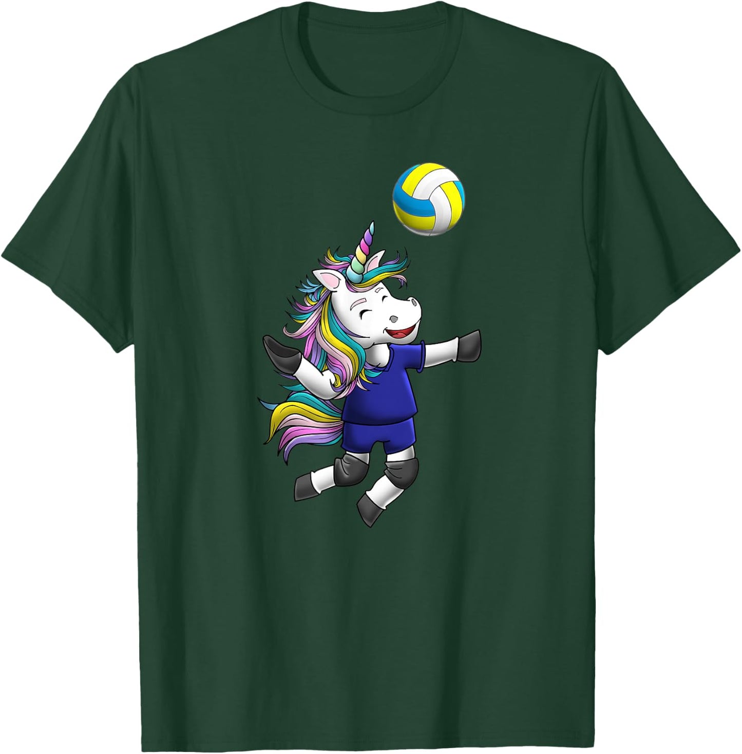 Girls Volleyball Shirt Unicorn Love Funny Magical Team Gift T-Shirt - T-Shirt | Forest
