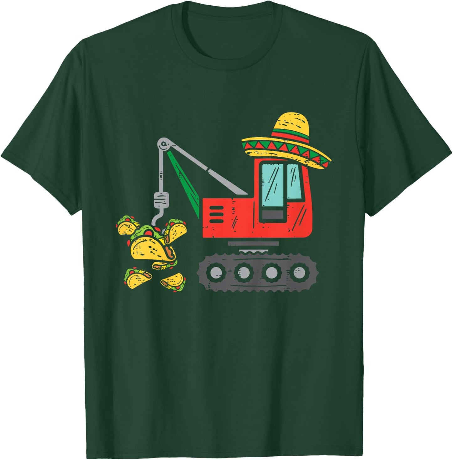 Kids Mexican Crane Tacos Boys Cinco De Mayo Fiesta Kids Toddler T-Shirt - T-Shirt | Forest