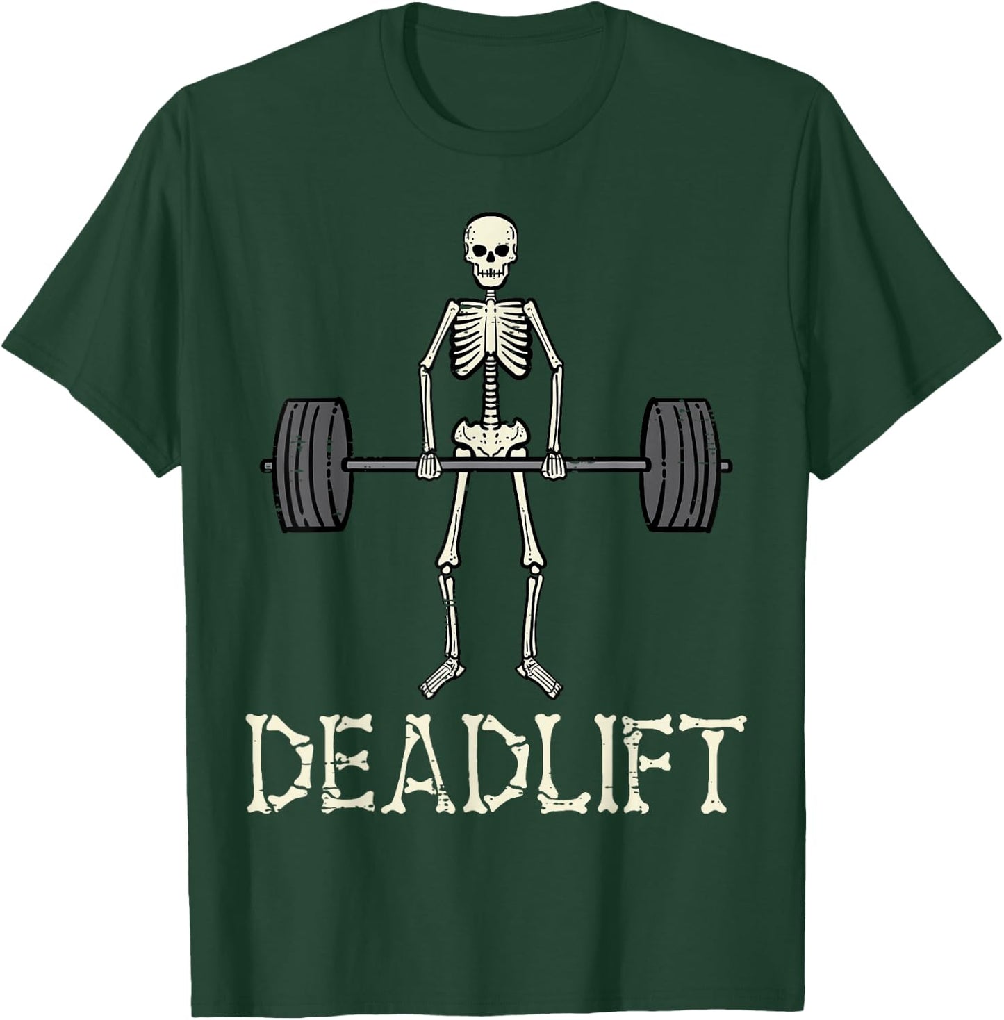 Halloween Deadlift Skeleton Gym Workout Costume Men Women T-Shirt - T-Shirt | Forest
