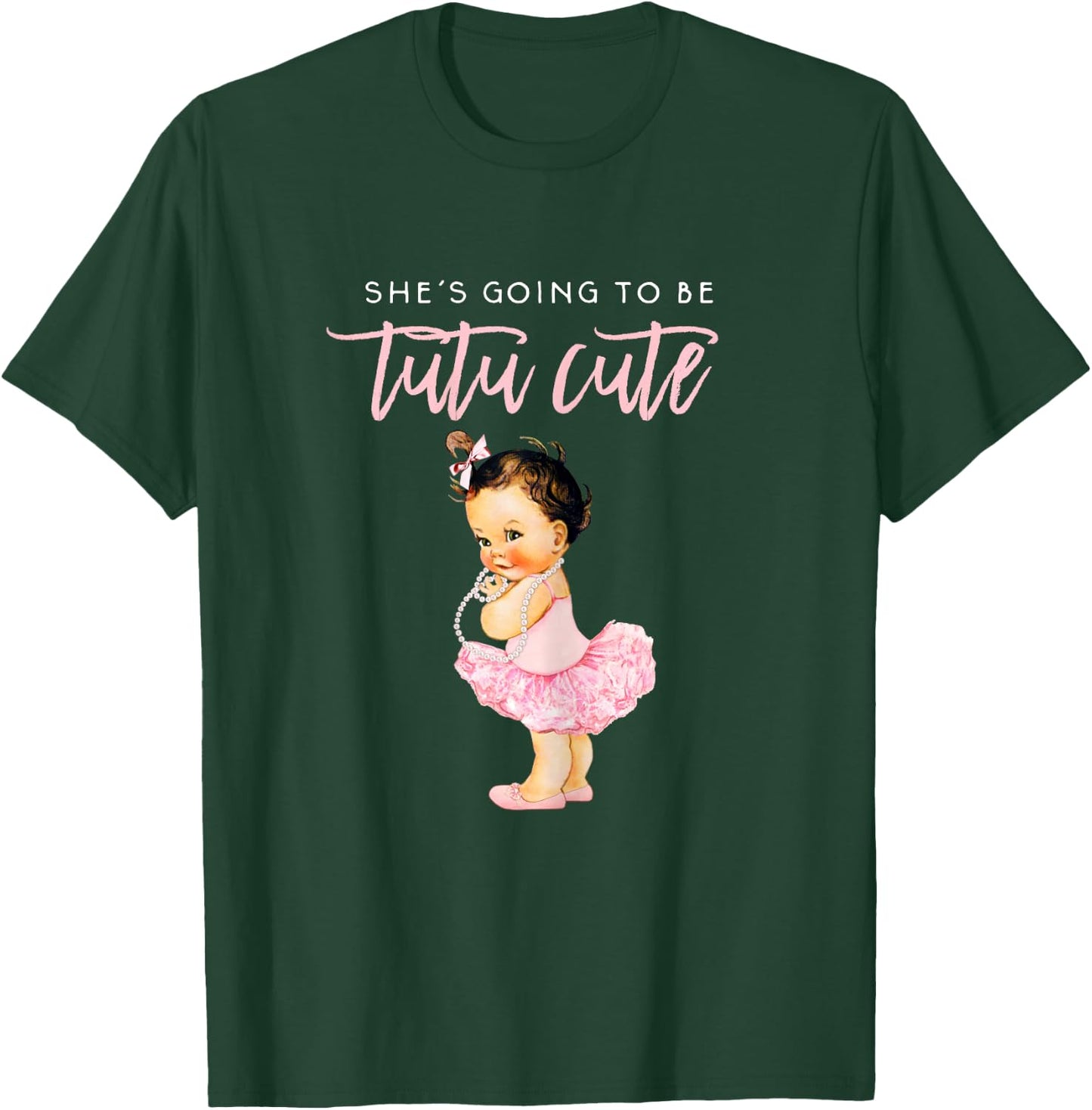 Its A Girl Gender Reveal Ballerina Touchdown Tutu Baby Party T-Shirt - T-Shirt | Forest