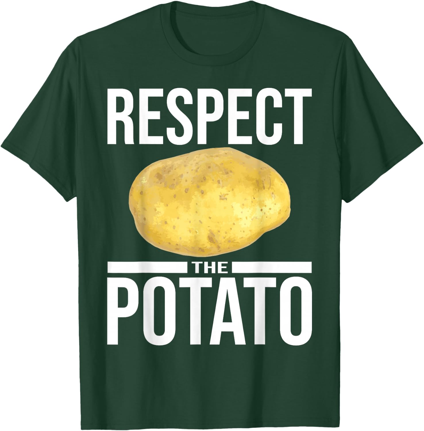 Funny Respect The Potato Gift Men Cute Root Vegetable Lovers T-Shirt - T-Shirt | Forest