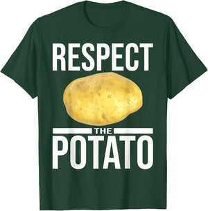 Funny Respect The Potato Gift Men Cute Root Vegetable Lovers T-Shirt - T-Shirt | Forest