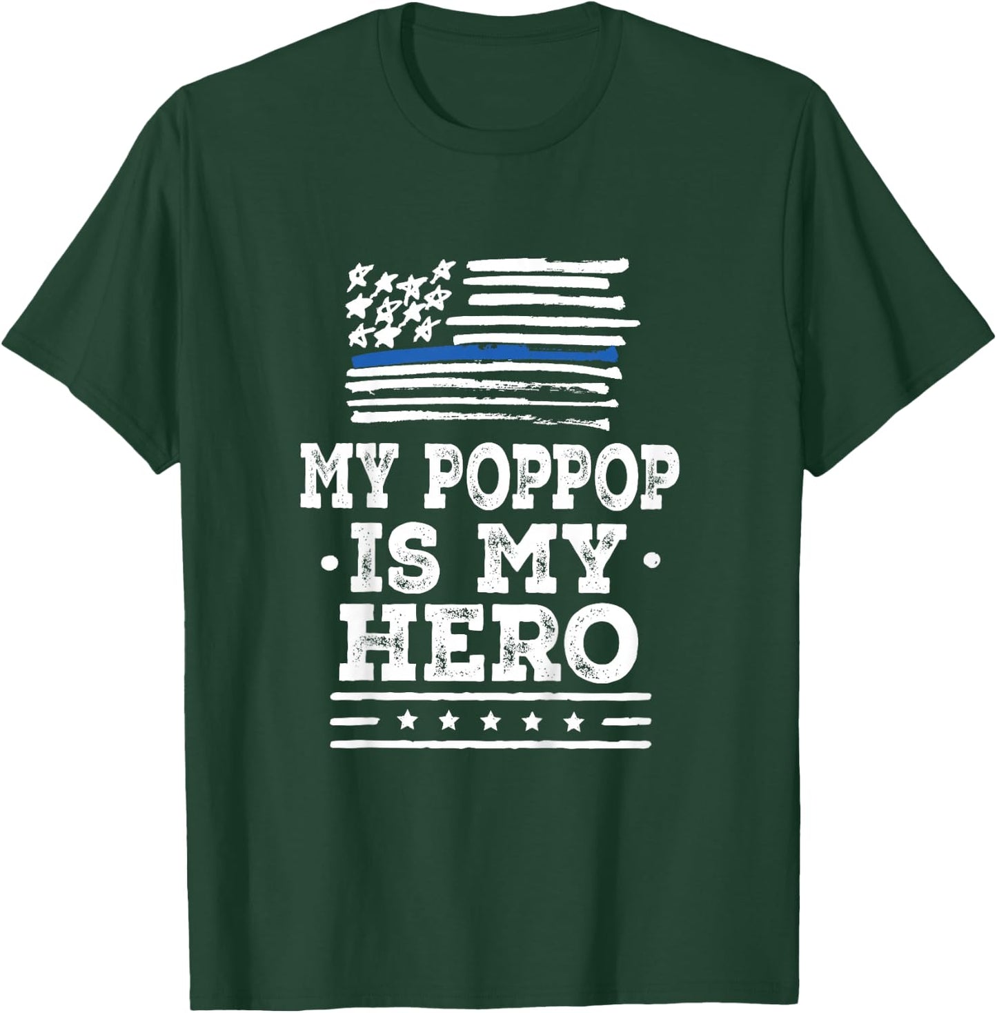 Kids Police Officer PopPop is my Hero T-Shirt - T-Shirt | Forest