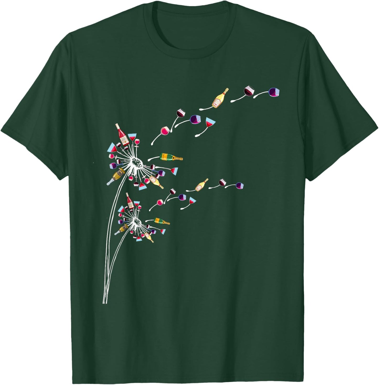 Wine Dandelion Drinking Wine Rosee Wine Lovers Rosee Wine T-Shirt - T-Shirt | Forest