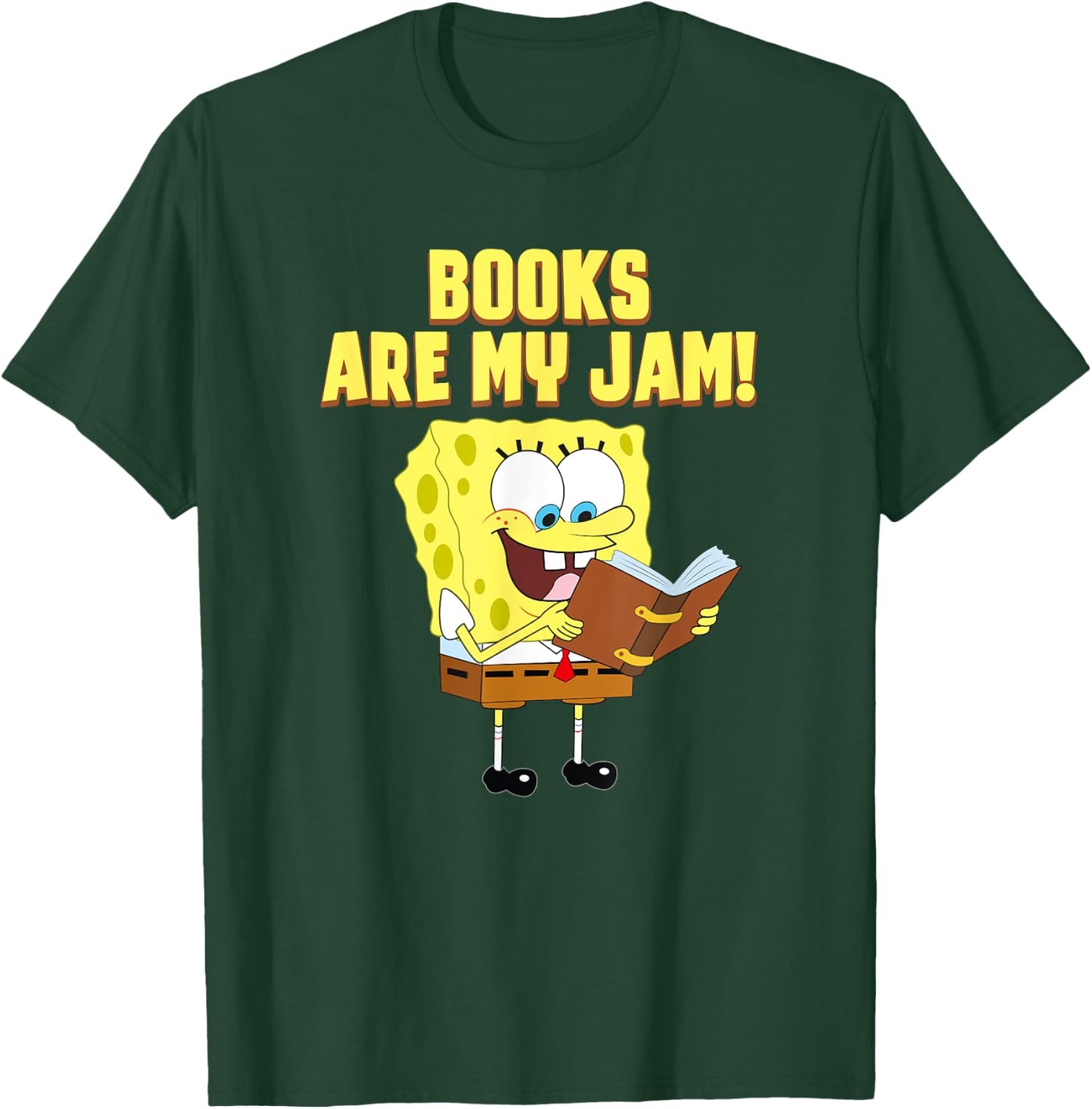 Mademark x SpongeBob SquarePants - SpongeBob Loves Reading - Books are My Jam T-Shirt - T-Shirt | Forest
