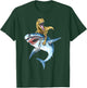 Velociraptor Riding Shark Raptor Dinosaur Jawsome Kids Boys T-Shirt - T-Shirt | Forest