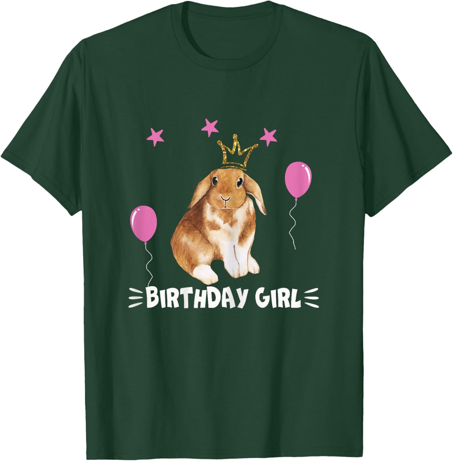 Little Birthday Girl shirt Bunny Princess Cute Rabbit gift T-Shirt - T-Shirt | Forest