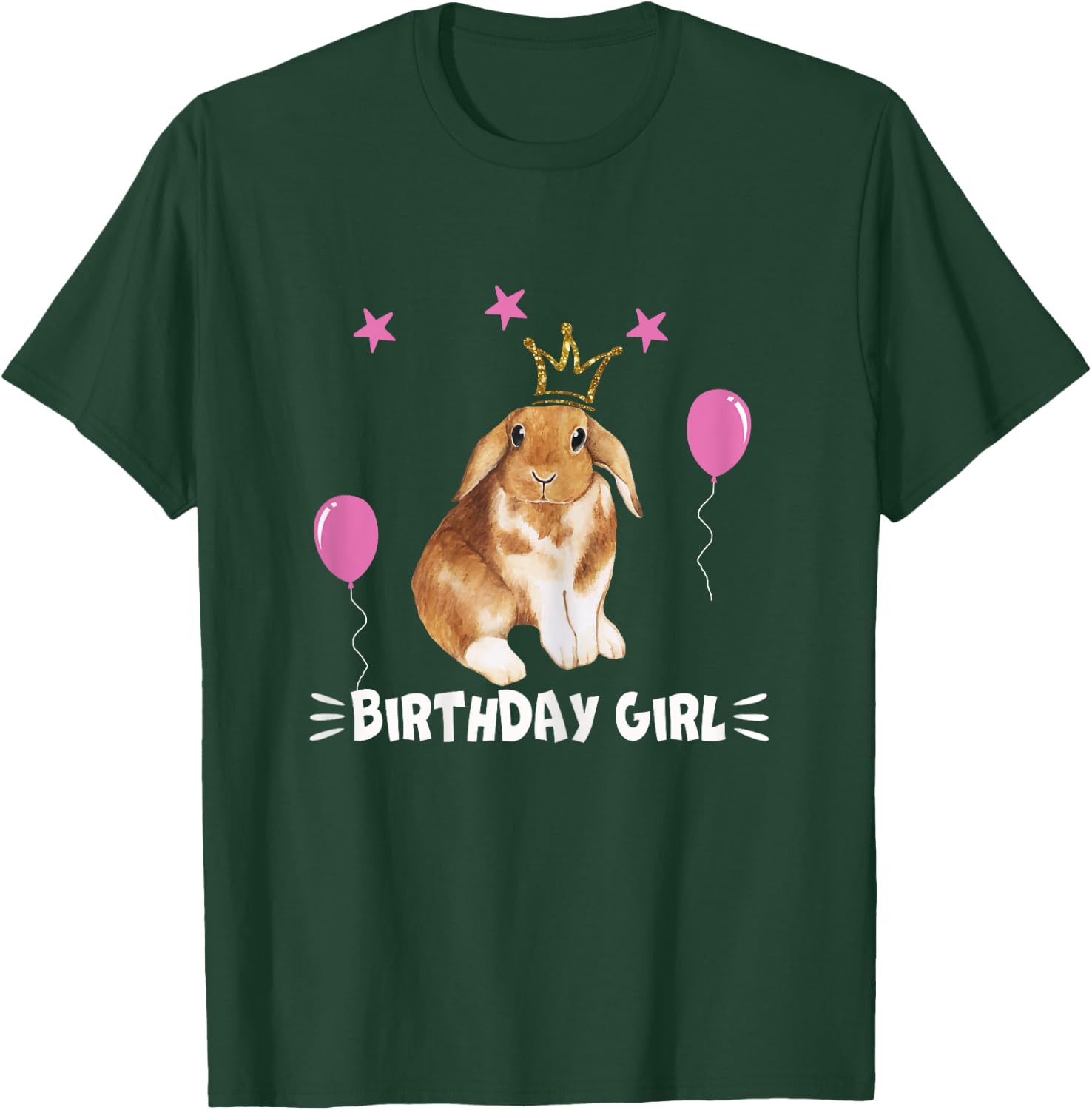 Little Birthday Girl shirt Bunny Princess Cute Rabbit gift T-Shirt - T-Shirt | Forest