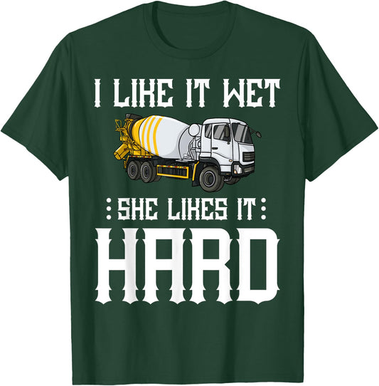 Concrete Finisher Worker Gift Cement Mixer Truck Driver T-Shirt - T-Shirt | Forest