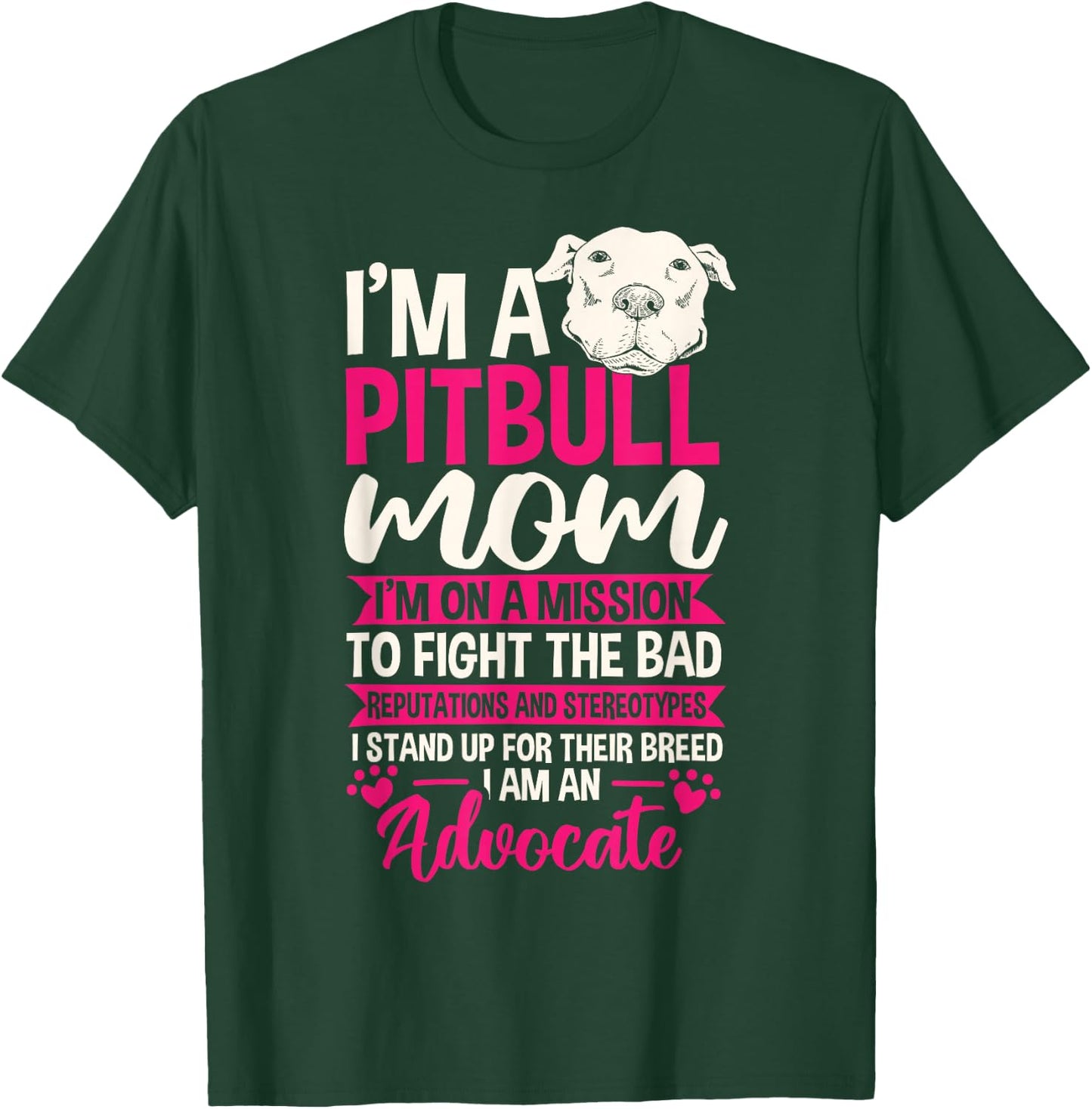 Pitbull Mom Pit Bull Terrier Mommy Pibble Mother's Day T-Shirt - T-Shirt | Forest