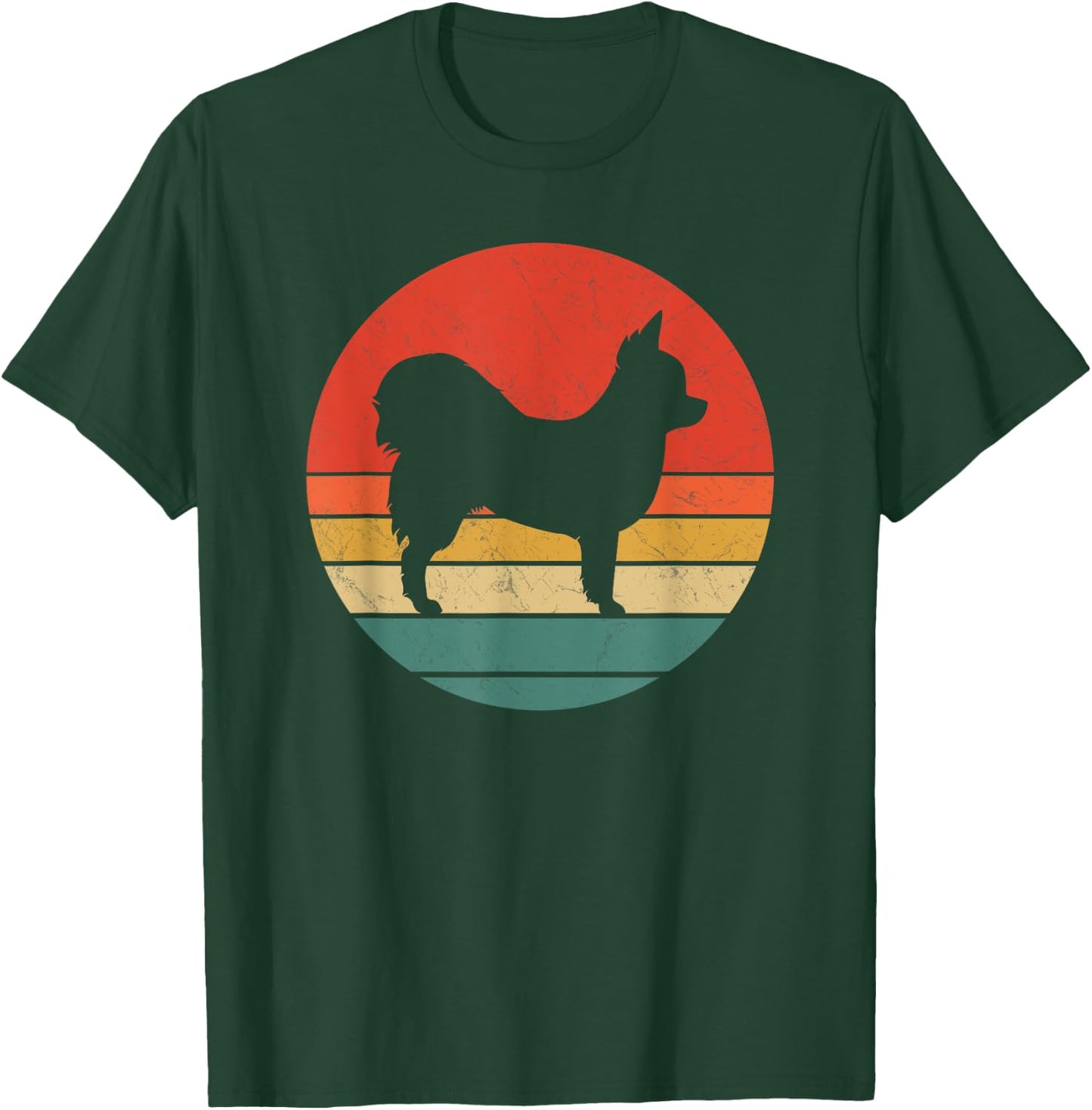 Pomchi Vintage Dog Silhouette Retro 60s 70s Cute Dogs Gift Men Women Kids T-Shirt - T-Shirt | Forest