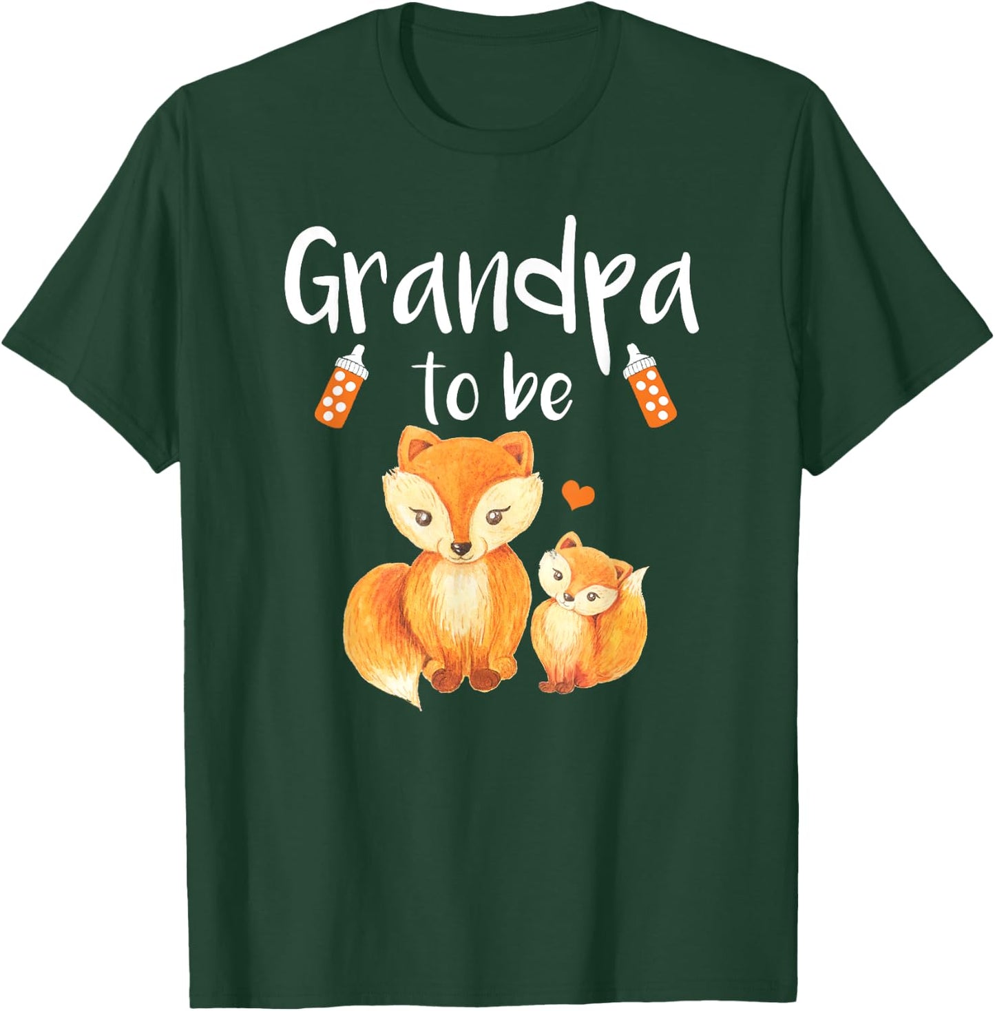 Grandpa To Be Fox Baby Shower Cute Forest Animal T-Shirt - T-Shirt | Forest