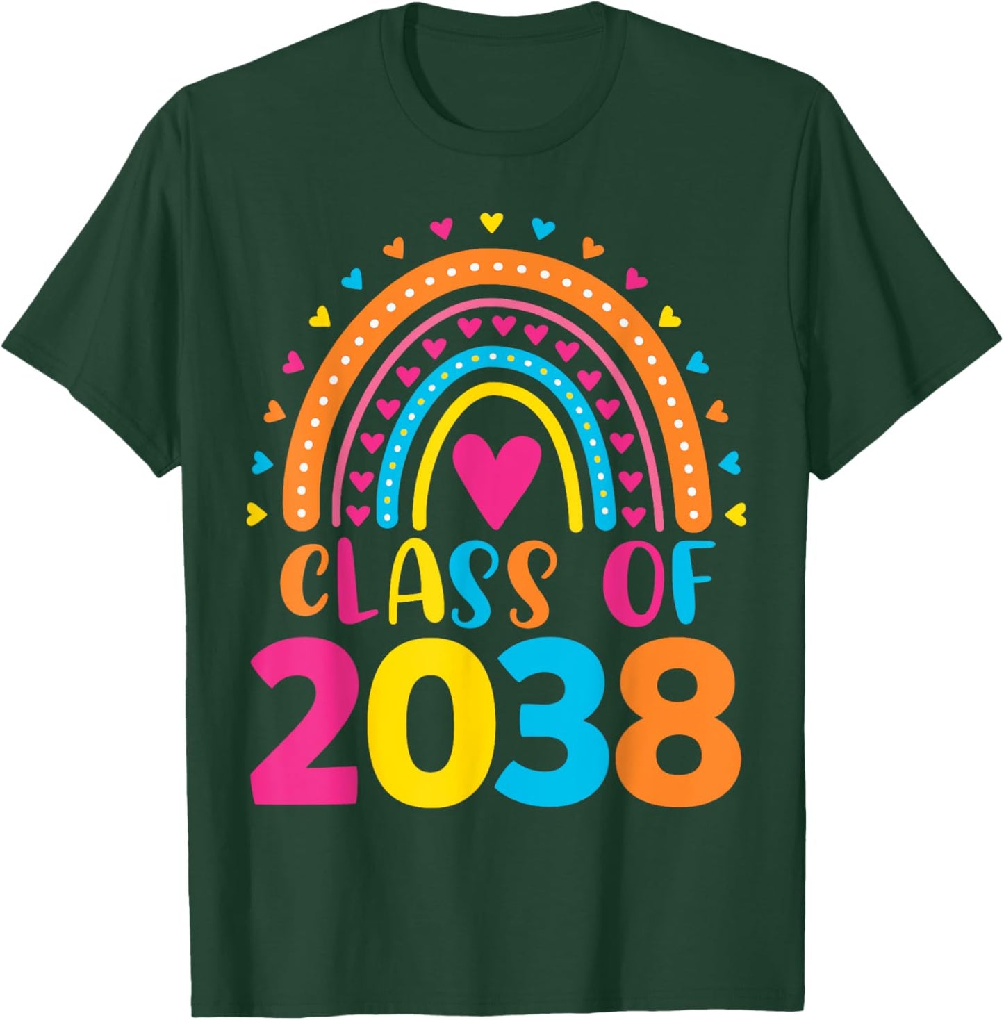 Kindergarten Class of 2038 First Day School Rainbow Girls T-Shirt - T-Shirt | Forest