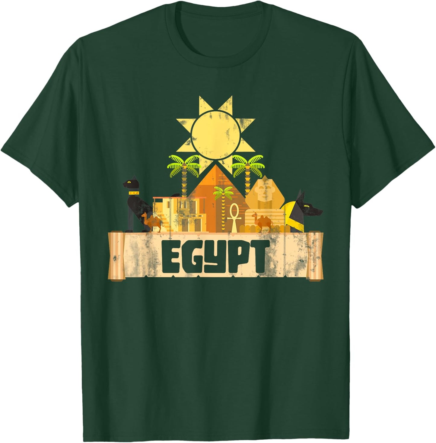 Egypt Egyptian Pyramids Gift Egypt Black Small Classic Fit Short Sleeve Graphic T-Shirt - T-Shirt | Forest