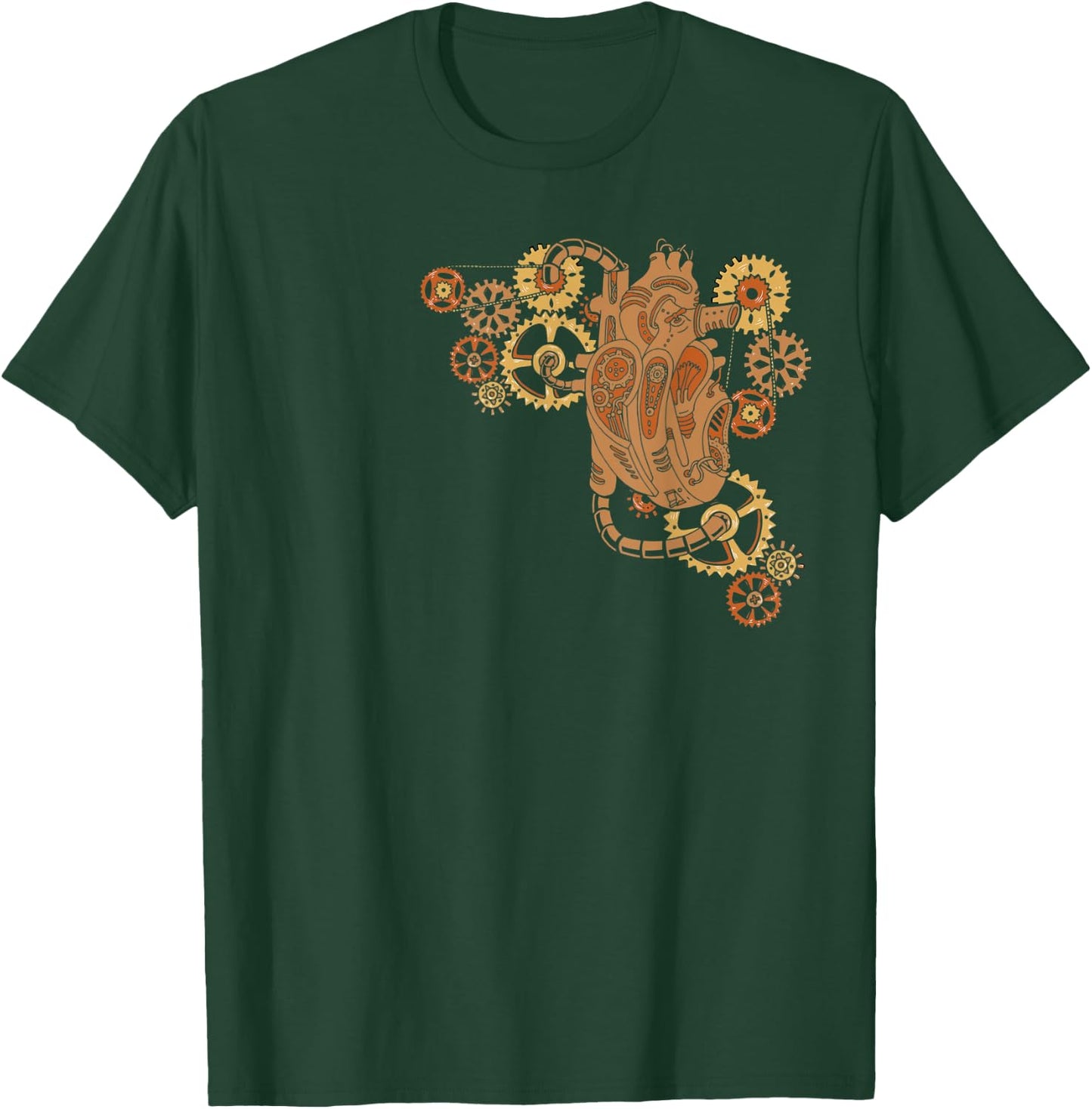 Steampunk Mechanical Heart, Victorian Era Steampunk T-Shirt - T-Shirt | Forest