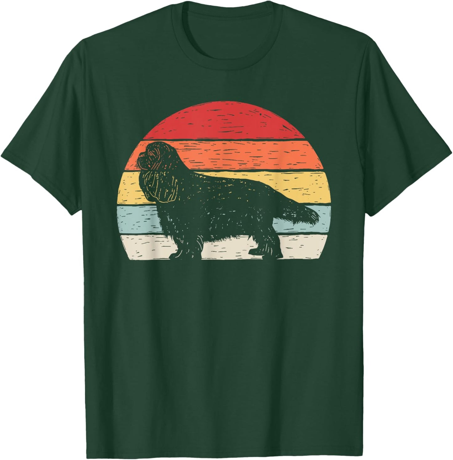 Vintage Retro Cavalier King Charles Spaniel Dog Breed Men Women Kids T-Shirt - T-Shirt | Forest