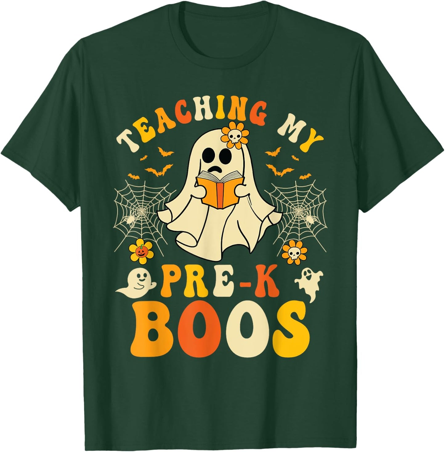 Teaching My Pre-K Boos Crew Teachers Halloween Ghost T-Shirt - T-Shirt | Forest