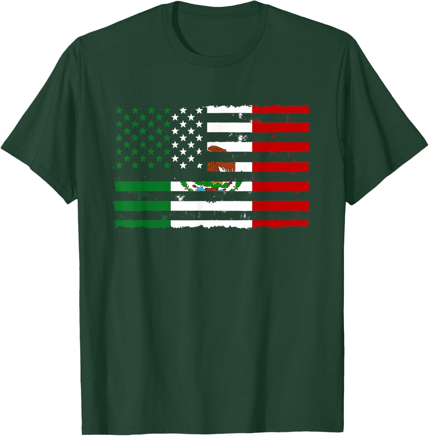 Mexico USA Flag Cinco De Mayo Spanish Heritage Mexican Gift T-Shirt - T-Shirt | Forest