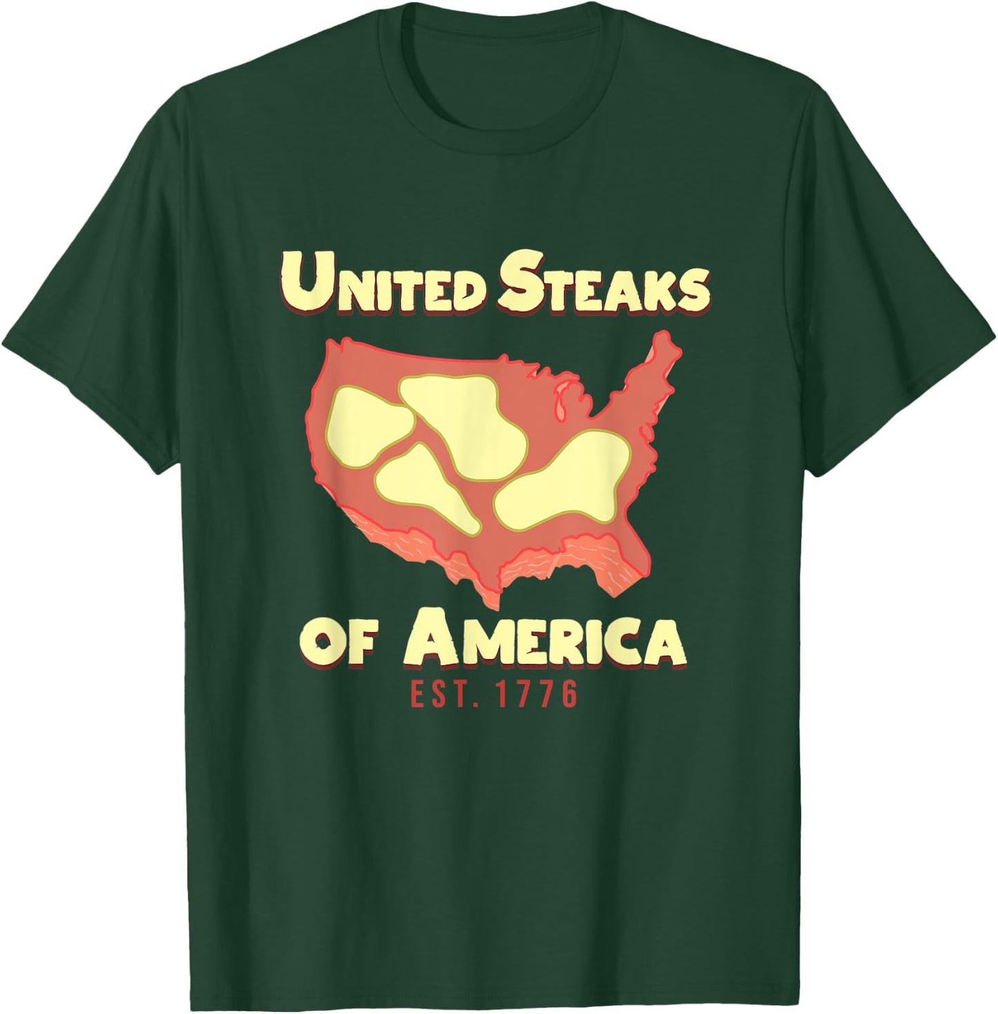 United Stakes Of America - American Steak Lover Gift T-Shirt - T-Shirt | Forest