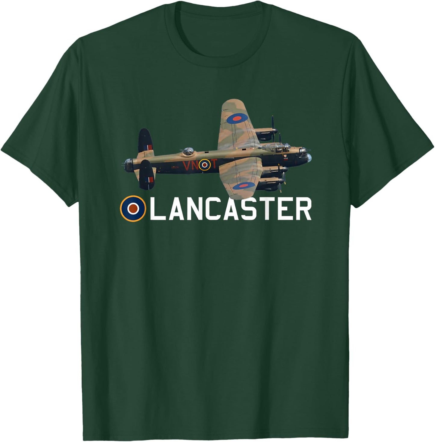 Lancaster Bomber RAF WW2 Aeroplane Aircraft Tarpaulin Avro T-Shirt - T-Shirt | Forest